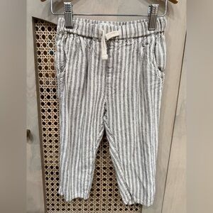 Rylee + Cru striped linens pants with pockets for boys in size 2-3